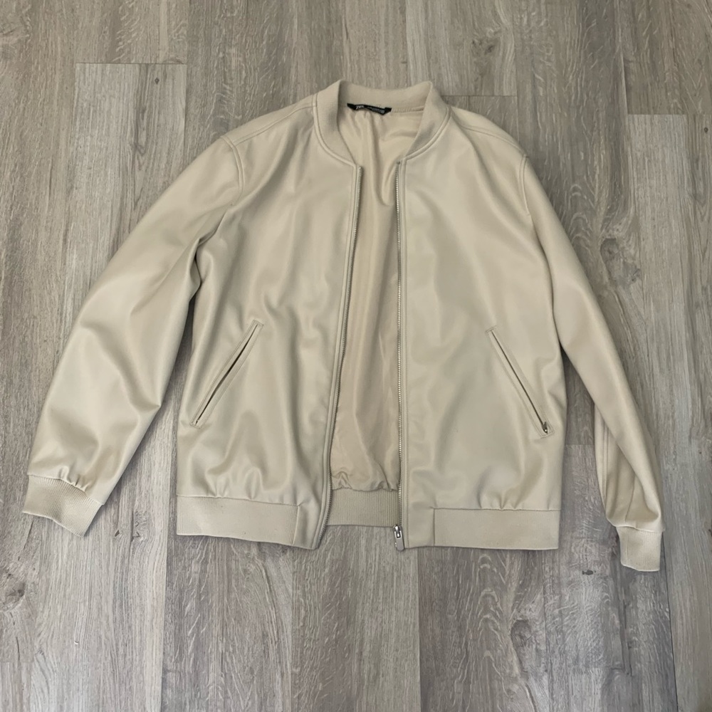 Cream Bomber Jacket